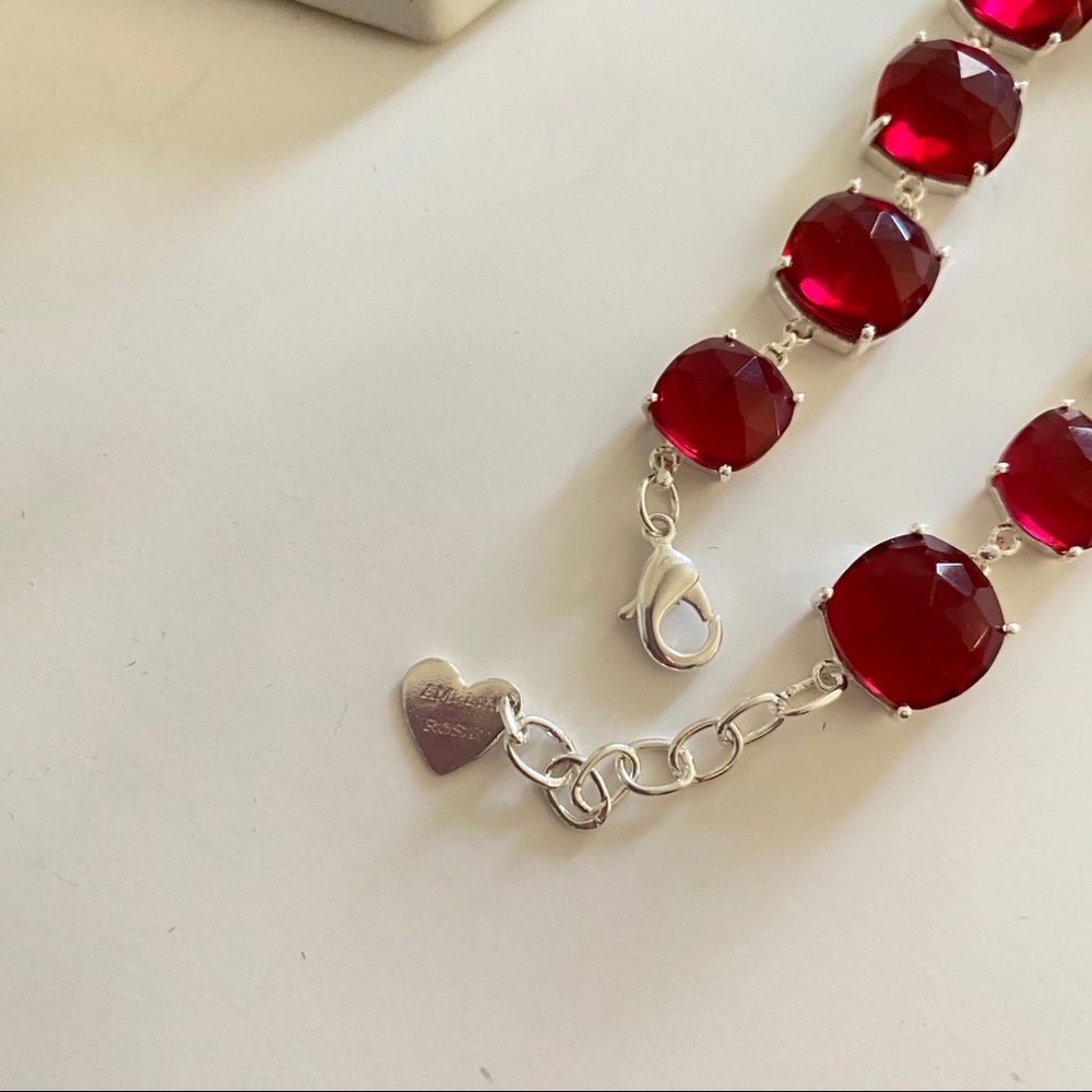 Amelia Rose Ruby Pink Necklace & Bracelet Set - Picture 3 of 4